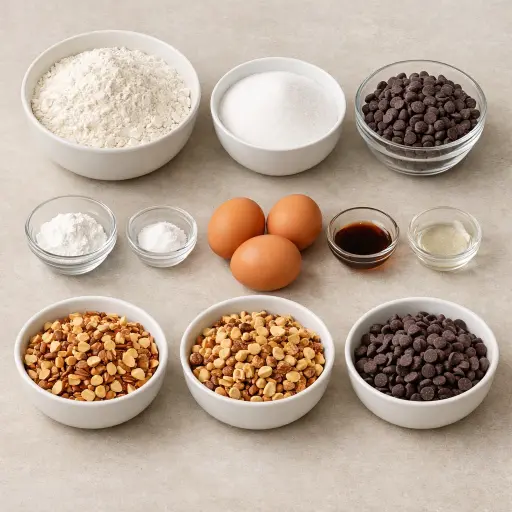 Ingredients for Almond & Chocolate Hazelnut Biscotti