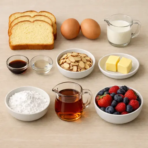 Ingredients for Almond Brioche French Toast