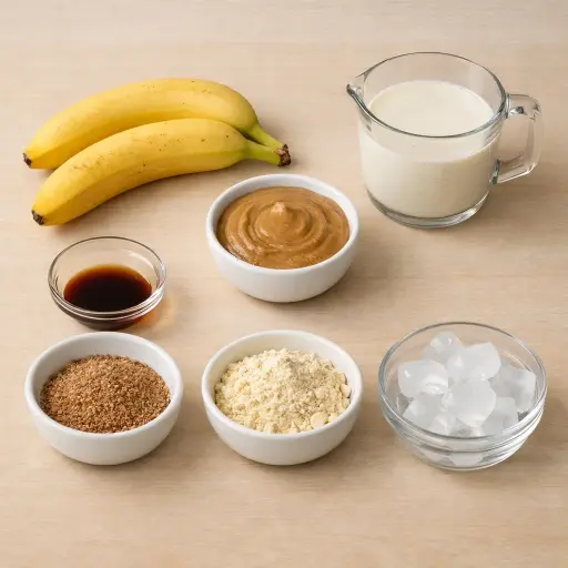 Ingredients for Almond Butter and Banana Smoothie