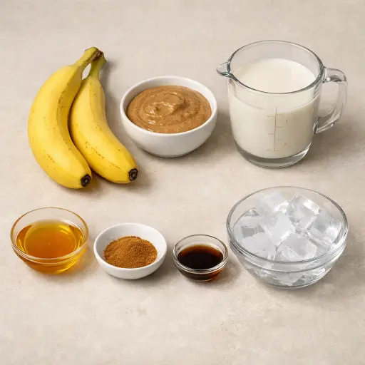 Ingredients for Almond Butter Banana Smoothie