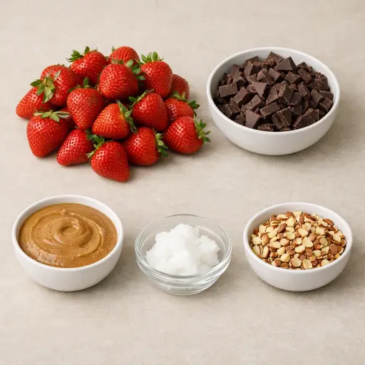 Ingredients for Almond Butter Chocolate Covered Strawberries