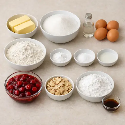 Ingredients for Almond Cherry Bliss Bars