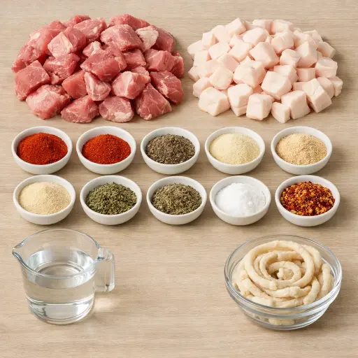 Ingredients for Andouille Sausage