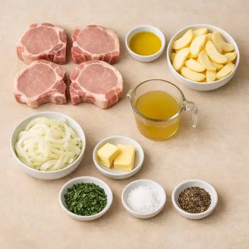 Ingredients for Apple and Sage Pork Chops