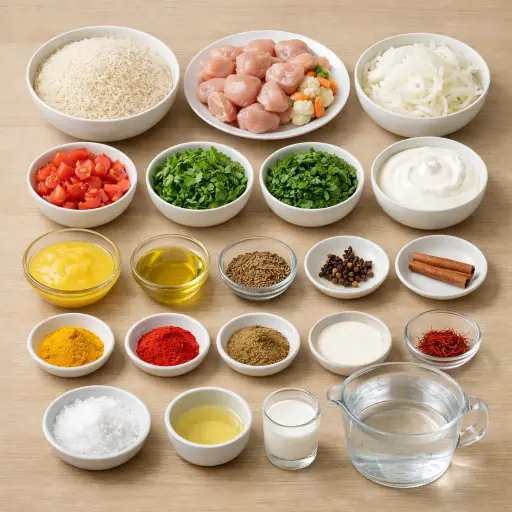 Ingredients for Aromatic Biryani