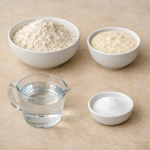 Ingredients for Artisan Sourdough Bread