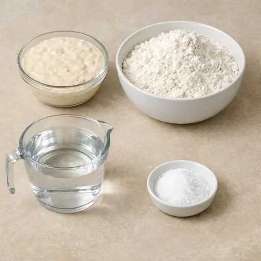 Ingredients for Artisanal Sourdough Bread