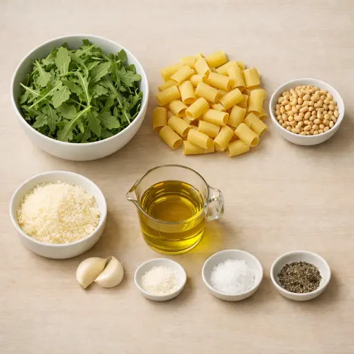 Ingredients for Arugula Pesto Pasta