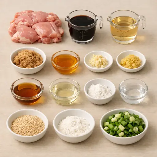 Ingredients for Asian-inspired Teriyaki Chicken