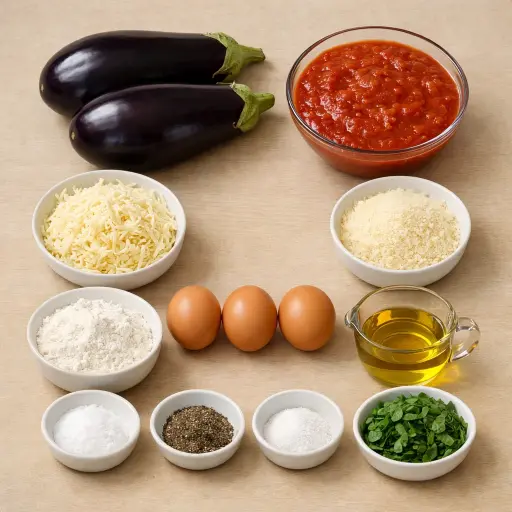 Ingredients for Aubergine alla Parmigiana