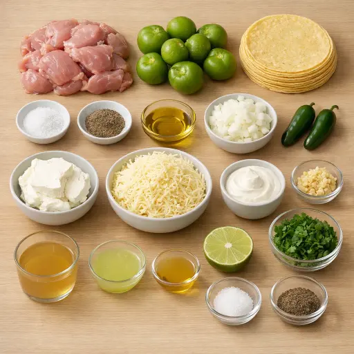 Ingredients for Authentic Green Chicken Enchiladas
