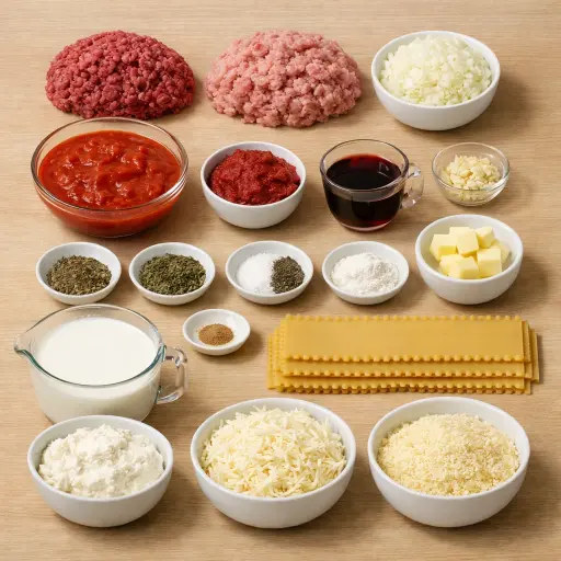 Ingredients for Authentic Italian Lasagna