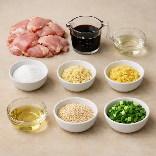 Ingredients for Authentic Teriyaki Chicken