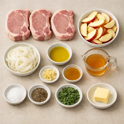 Ingredients for Autumn Apple and Sage Pork Chops