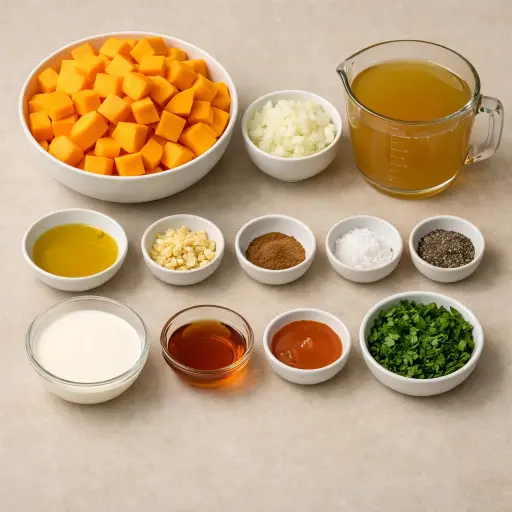 Ingredients for Autumn Butternut Squash Soup