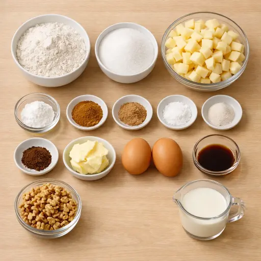 Ingredients for Autumn Harvest Apple Cake