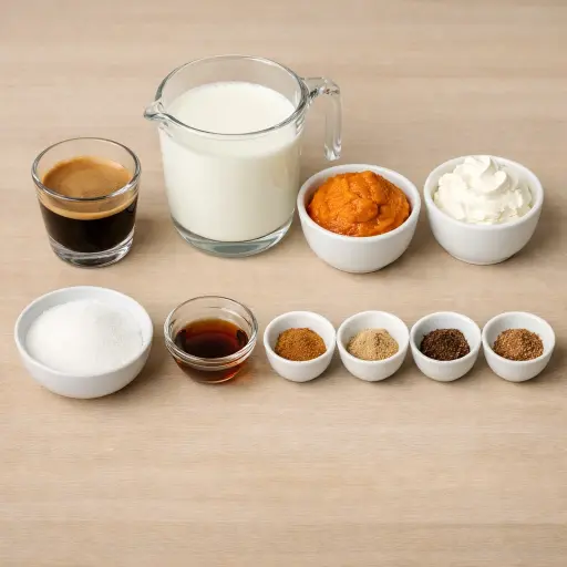 Ingredients for Autumn Harvest Latte