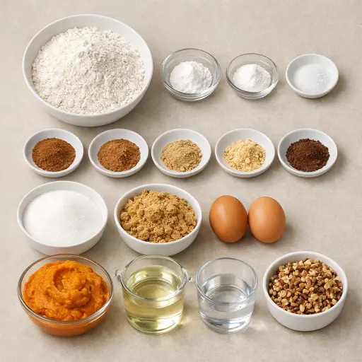 Ingredients for Autumn Harvest Pumpkin Bread