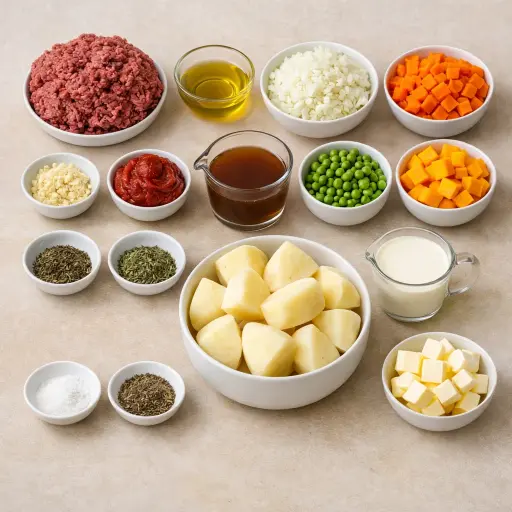 Ingredients for Autumn Harvest Shepherd’s Pie