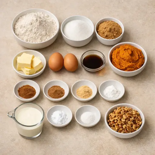 Ingredients for Autumn Harvest Spice Cake