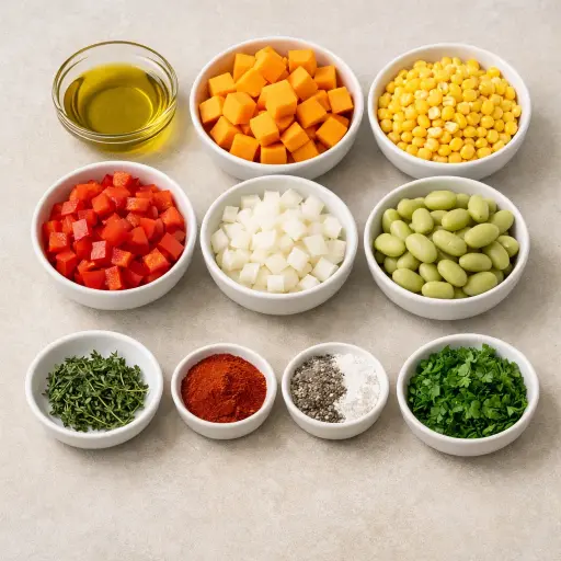 Ingredients for Autumn Harvest Succotash