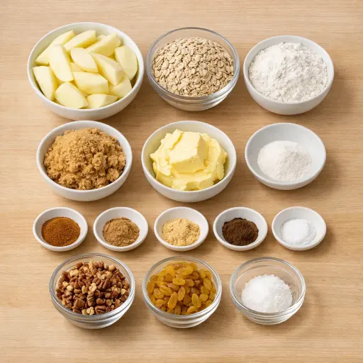 Ingredients for Autumn Spice Apple Crisp