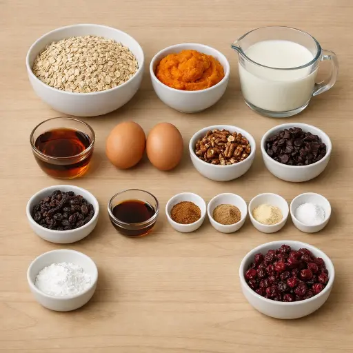 Ingredients for Autumn Spice Baked Oatmeal