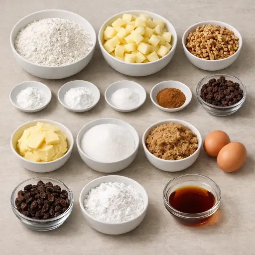 Ingredients for Autumn Spice Fresh Apple Cake
