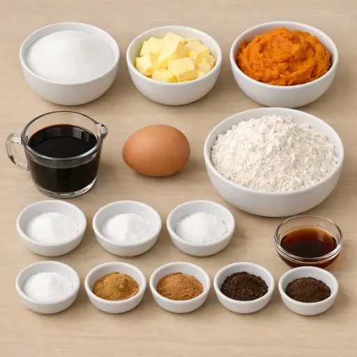 Ingredients for Autumn Spice Pumpkin Cookies