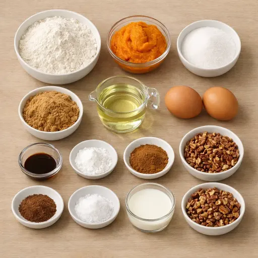 Ingredients for Autumn Spice Pumpkin Muffins