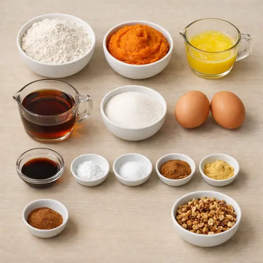 Ingredients for Autumn Spiced Pumpkin Bread
