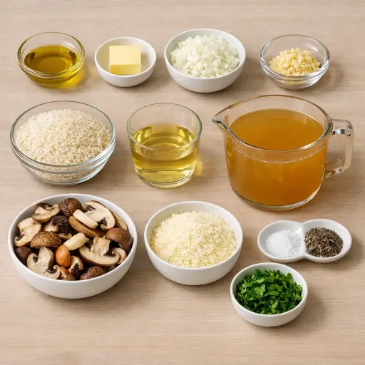 Ingredients for Autumn Wild Mushroom Risotto