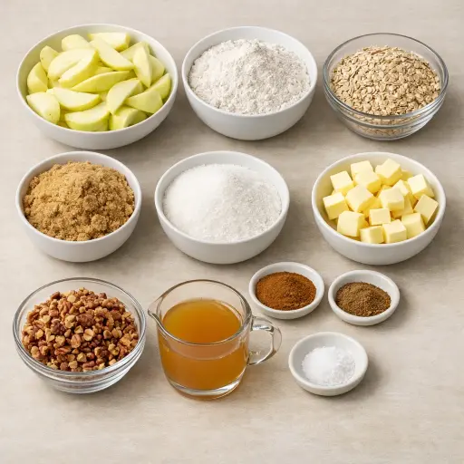Ingredients for Autumnal Apple Crisp Delight