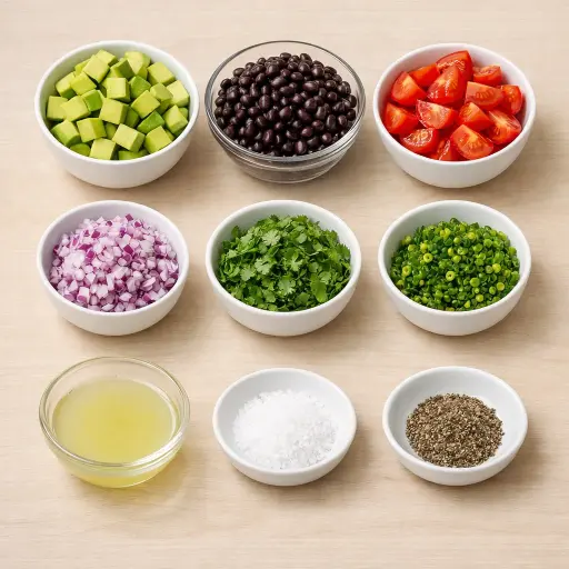 Ingredients for Avocado and Black Bean Salsa
