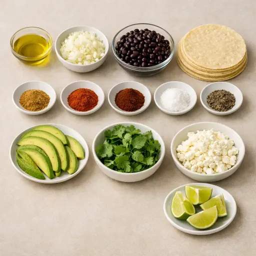 Ingredients for Avocado and Black Bean Tacos