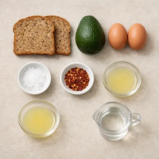 Ingredients for Avocado and Egg Breakfast Toast