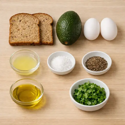 Ingredients for Avocado and Egg Toast