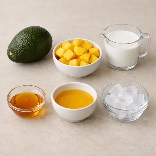 Ingredients for Avocado and Mango Smoothie