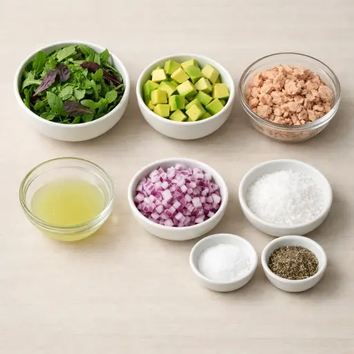 Ingredients for Avocado and Tuna Salad