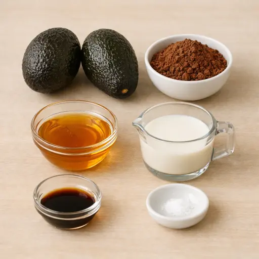 Ingredients for Avocado Chocolate Pudding