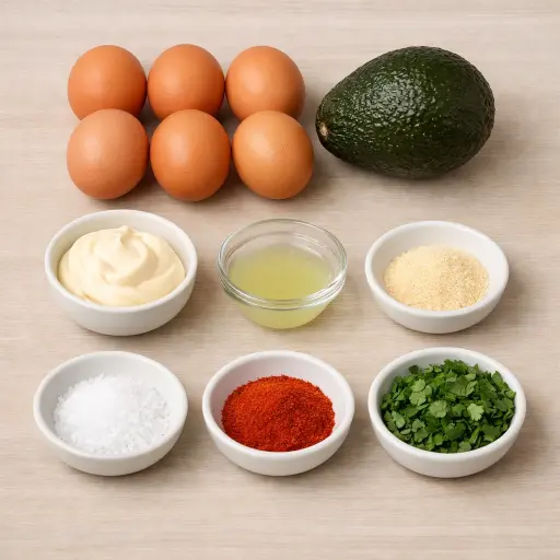 Ingredients for Avocado Deviled Eggs