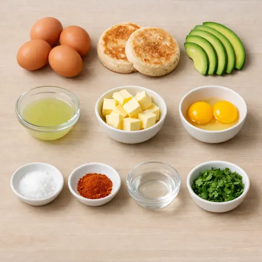 Ingredients for Avocado Eggs Benedict