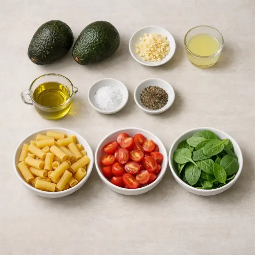 Ingredients for Avocado Pasta Sauce