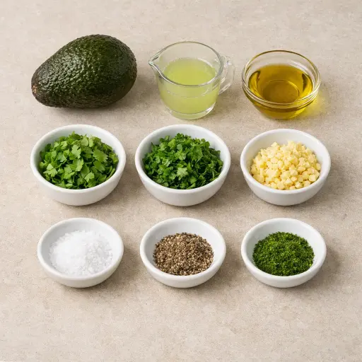 Ingredients for Avocado Salad Dressing