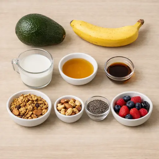 Ingredients for Avocado Smoothie Bowl