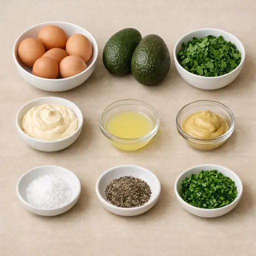 Ingredients for Avocado Spinach Egg Salad