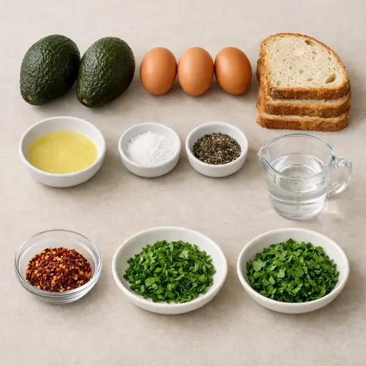 Ingredients for Avocado Toast with Poached Egg