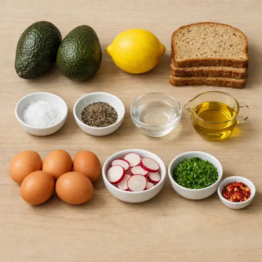 Ingredients for Avocado Toast with Poached Eggs