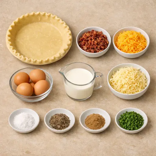 Ingredients for Bacon and Cheese Savory Pie