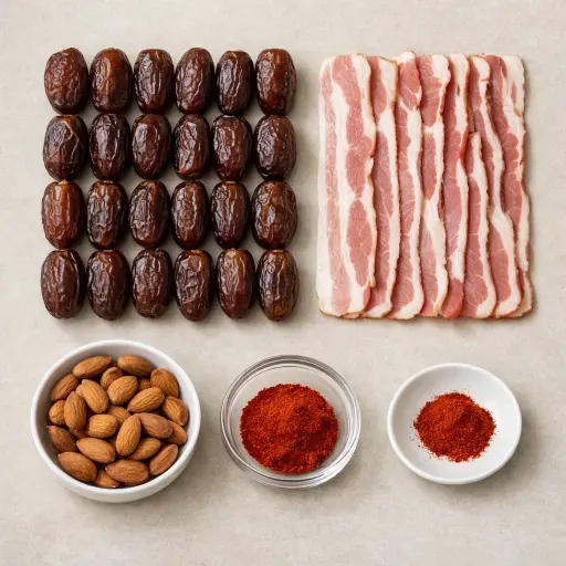 Ingredients for Bacon-Wrapped Date Bites